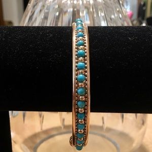 QVC Jewelry - Bronzo Italia Turquoise Bead Bangle Bracelet QVC Jewelry - Bronzo Italia Turquoise Bead Bangle Bracelet